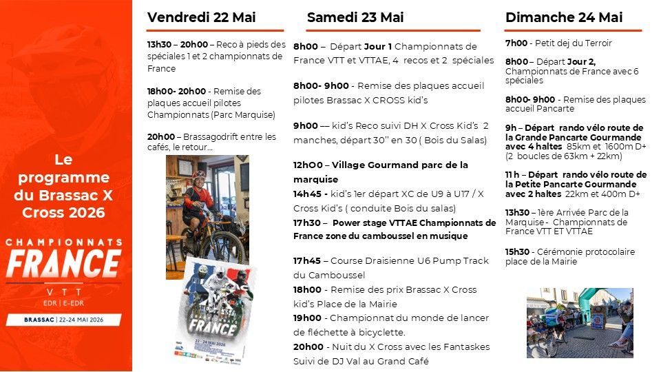 programme flyers xcross brassac