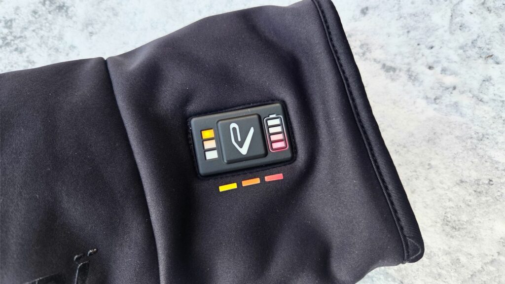 detail sur le gant chauffant